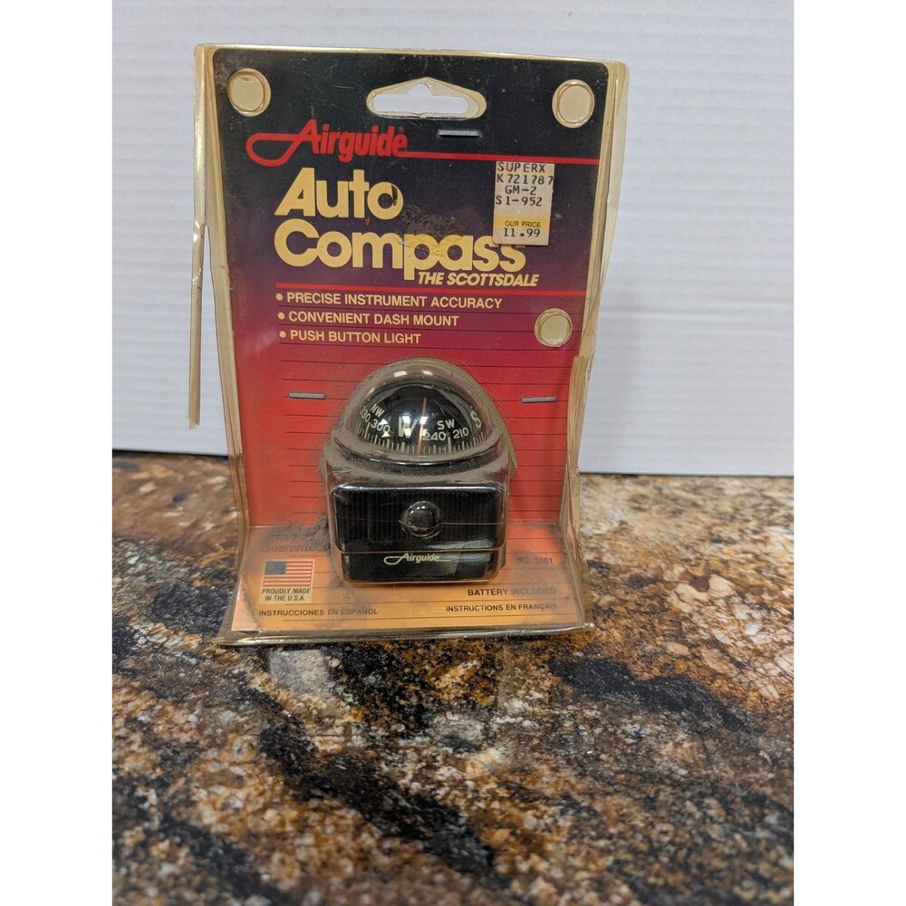 Airguide Auto Compass The Scottsdale Model 1601 Vintage Damage Box